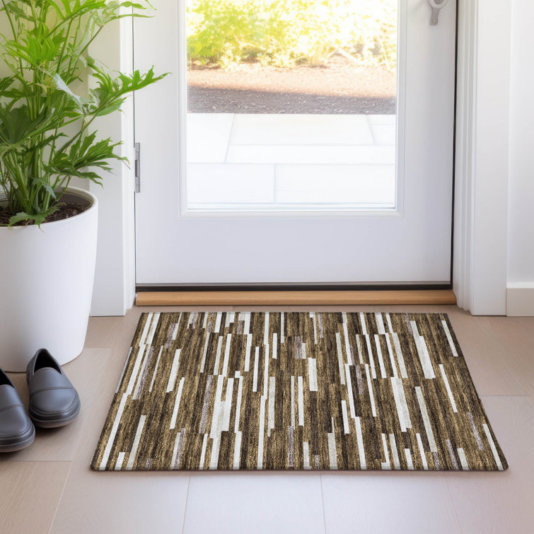 Premium Machine Washable Prisco Brown Rug