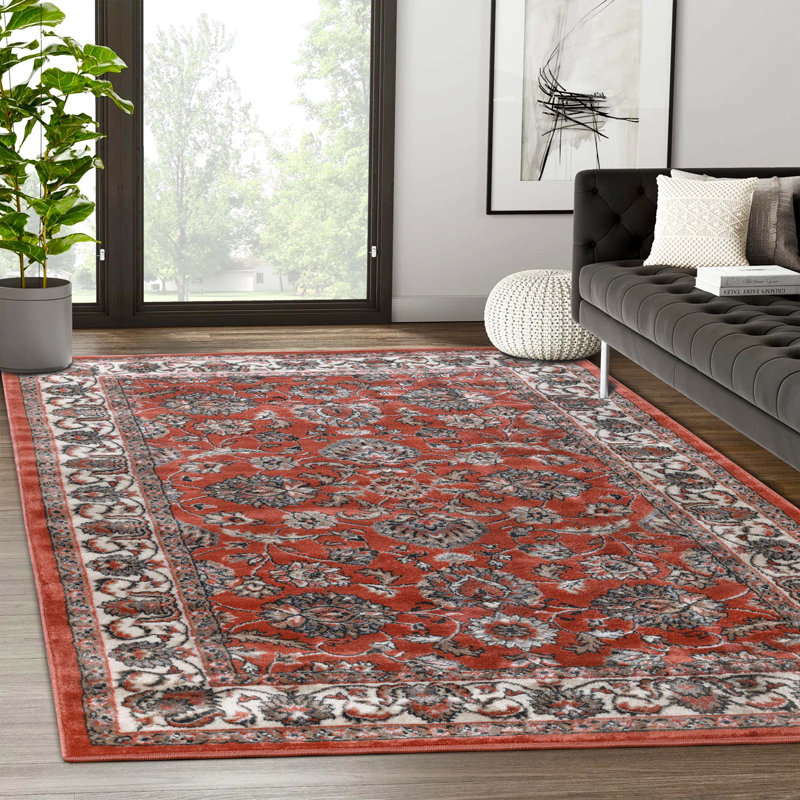 Tapis d'intérieur 100% polypropylène à motif floral traditionnel Superior Collection Elegant, Rectangle 7 pi x 9 pi
