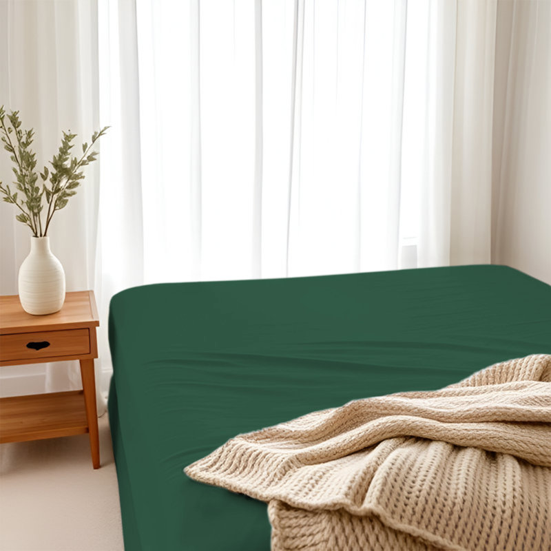 Paul's Microfibre Super Soft Brushed Deep Fitted Bed Sheet, Green, Single (3')