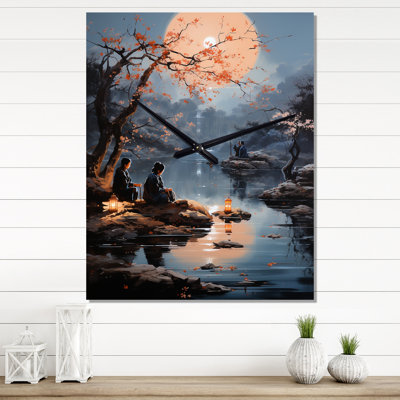 Madilynn - Horloge murale japonaise surdimensionnée