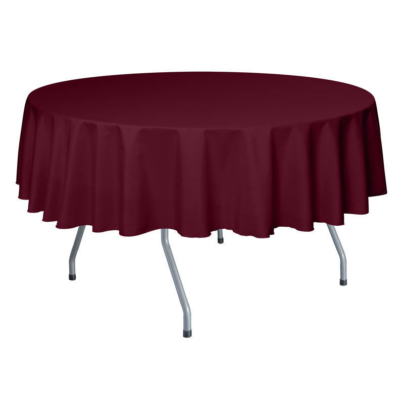 Ultimate Textile - Round Polyester Linen Tablecloth, 84" x 84", 3, Brick