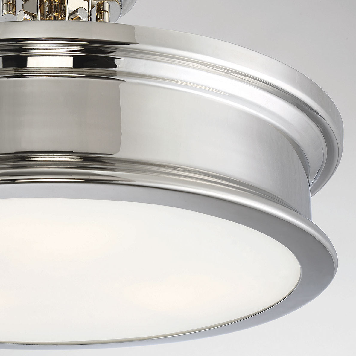 Rosanne 3-Light Semi Flush Mount, Polished Nickel