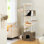 Arbre à chat 75 pouces en bois moderne avec plateformes multi-niveaux, condos pour chat, nid supérieur, hamacs et poteaux à griffer