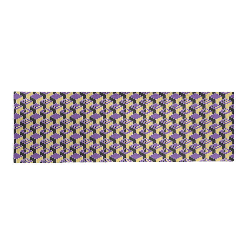 Tapis mauve/beige/noir foncé skyscrapers, Tapis de couloir 2 pi 5 po x 8 pi
