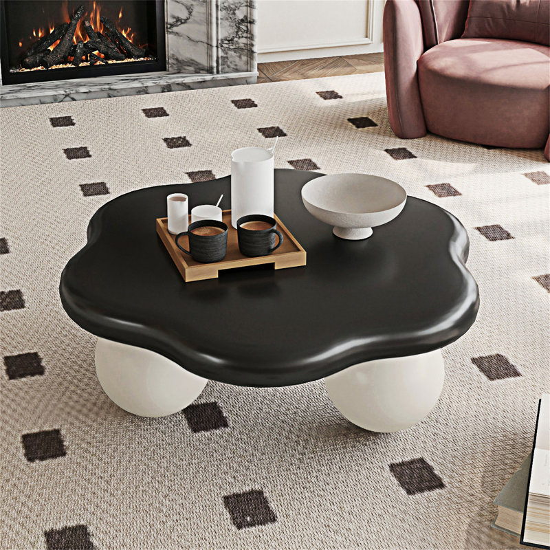 Table basse en forme de nuage, Noir / Blanc