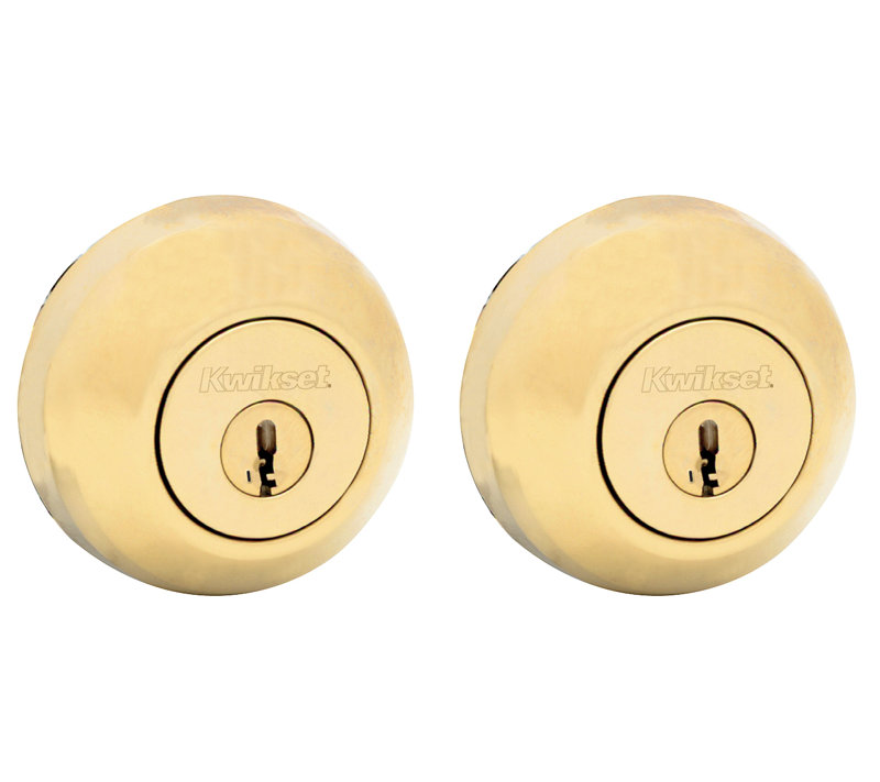 Milan Double Cylinder Deadbolt featuring Smartkey, Polished Brass