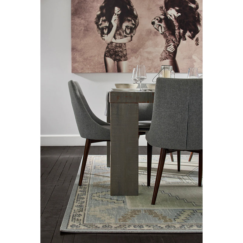 Tapis oriental bleu clair / beige / brun clair Fletcher, Rectangle 5 pi 3 po x 7 pi 6 po