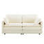 Canapé modulaire modulaire à 2 places avec coussins en chenille beige de 22 po + 2 coussins décoratifs - Taille compacte pour appartement, salon, chambre à coucher