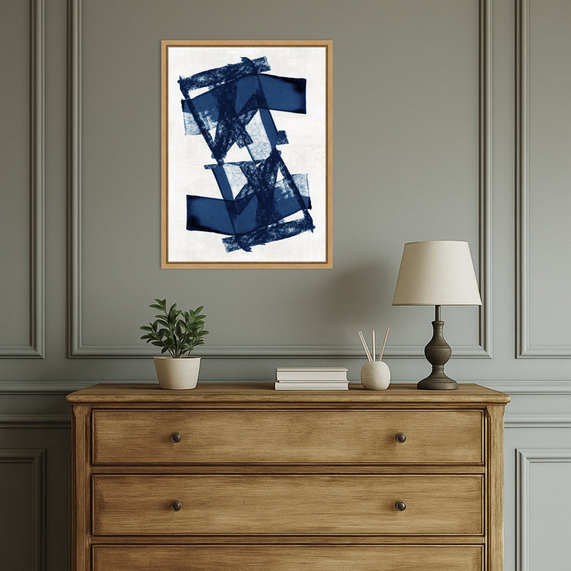 "Abstract Blue Structure No. 3" par Cartissi, reproduction d'art sur toile encadrée