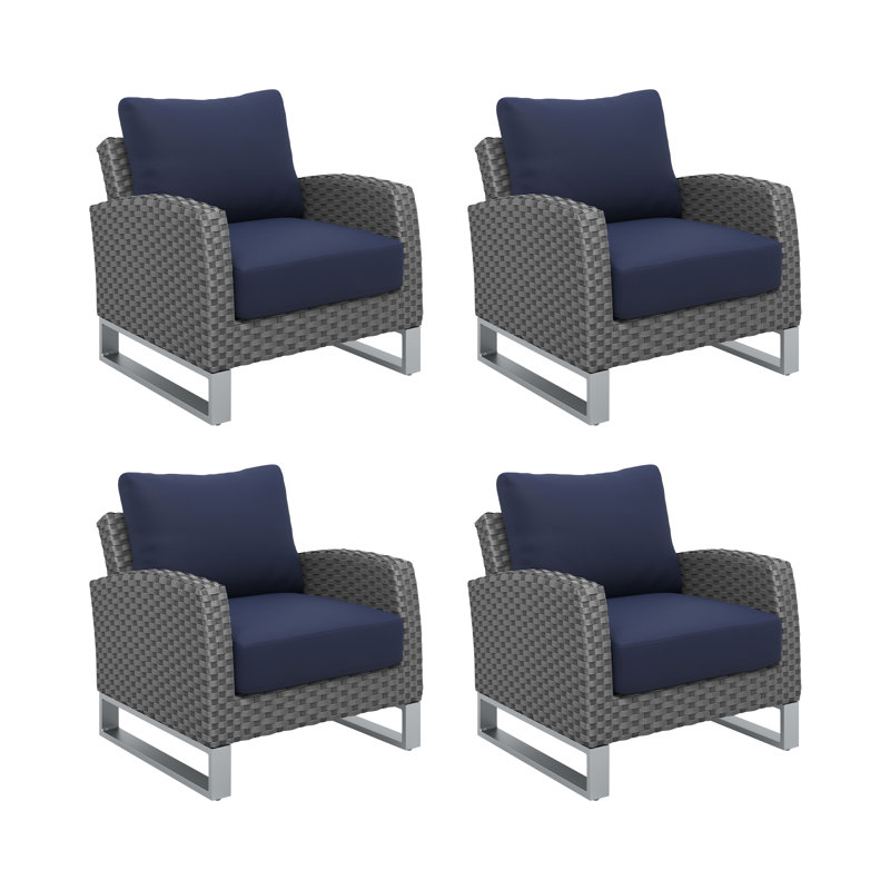 Sabreea Wicker Club Chair, Blue