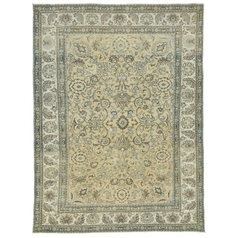 Tapis oriental beige unique en son genre 8X11 One-of-a-Kind
