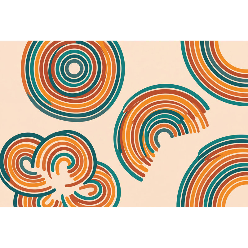 Décoration murale rétro Mid Mid Century Modern, 120 po x 96 po, Non tissé