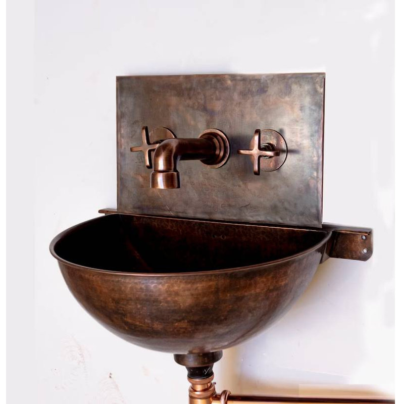 Lavabo mural en cuivre martelé de 13 po – Lavabo + Robinet, Tous les articles, 13"