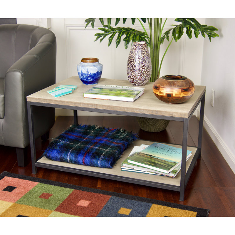 Anayanci Solid Wood Top Coffee Table, Gray