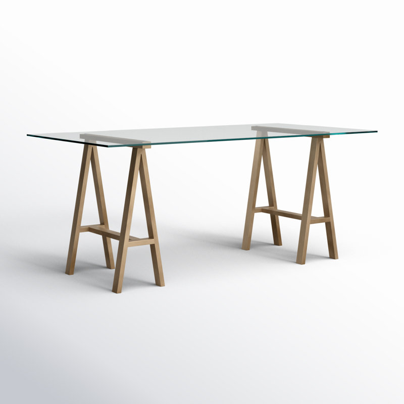 Dita Glass Top Metal Base Dining Table, 71W x 36D x 30H, Brass