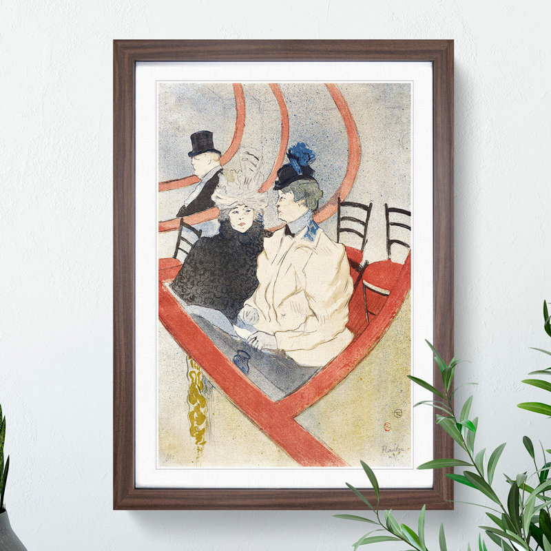 Box in the Grand Tier by Henri de Toulouse-Lautrec - Picture Frame Painting, 65cm H x 48cm W x 2cm D, Walnut