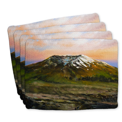 Ensemble de 4 napperons en polyester tressé Mountainous View