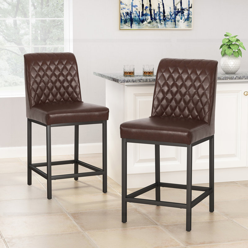 Modern Counter Stools, Dark Brown