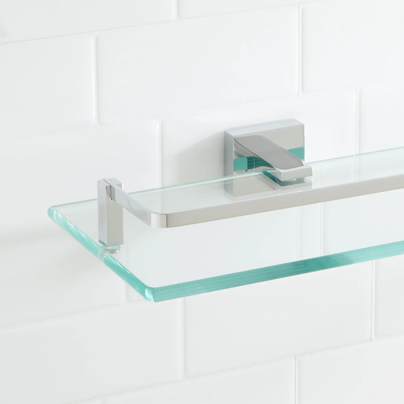 Tablette décorative en verre trempé 20 po Albury, Chrome