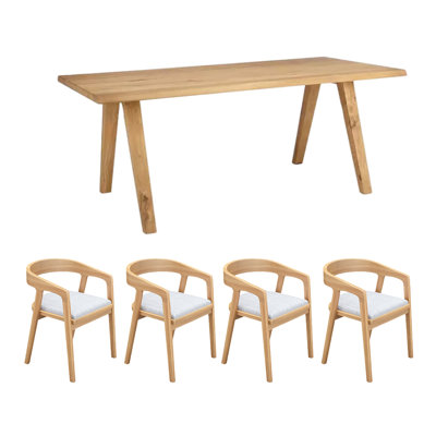 4 - Person Solid Wood Solid Wood Top Four Leg Dining Set