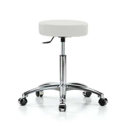 Tabouret médical Manlius PERCH Chrome | Hauteur du bureau: 18 à 23 po ou hauteur du banc moyen: 20,5 à 28 po