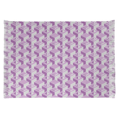 Tapis mauve à motif de gratte-ciel