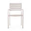 Chaise de salle à manger d'extérieur moderne en aluminium, argent (ensemble de 2)