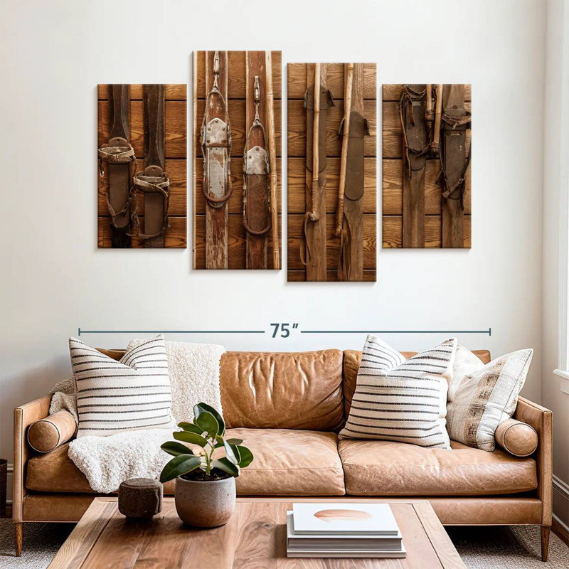 Wooden ski collection Sireci, H 42 po x l 68 po