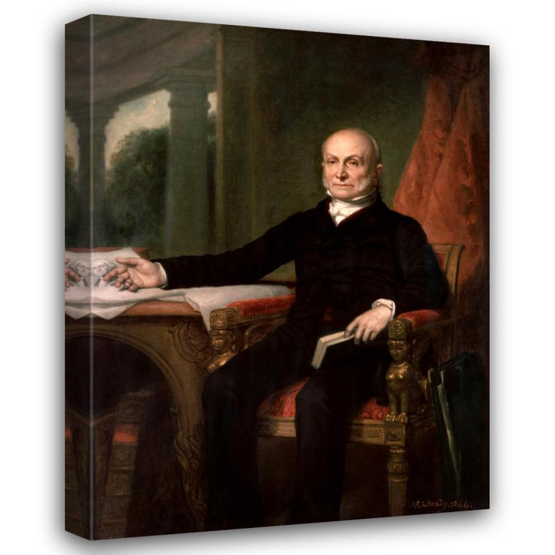 "John Quincy Adams" par George Peter Alexander Healy - Art mural sur toile tendue avec châssis, H 48 po x l 33 po