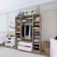 Armoire moderne avec nombreuses tablettes, noyer clair et blanc, 55,1 po x 71,6 po x 17,7 po | 100% panneau de particules enduit de mélamine, épaisseur: 0,7 pouce | Conception murale et élégante pour une utilisation optimale de l'espace