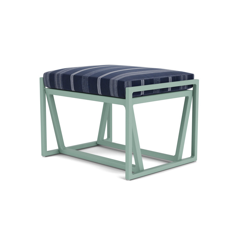 Summit Outdoor Ottoman, Sea Glass, Consider Indigo