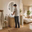 Ensemble de meuble-lavabo 24 po avec lavabo encastré, 2 tiroirs à fermeture en douceur et ensemble de meuble-lavabo en bois d'ingénierie à finition chêne