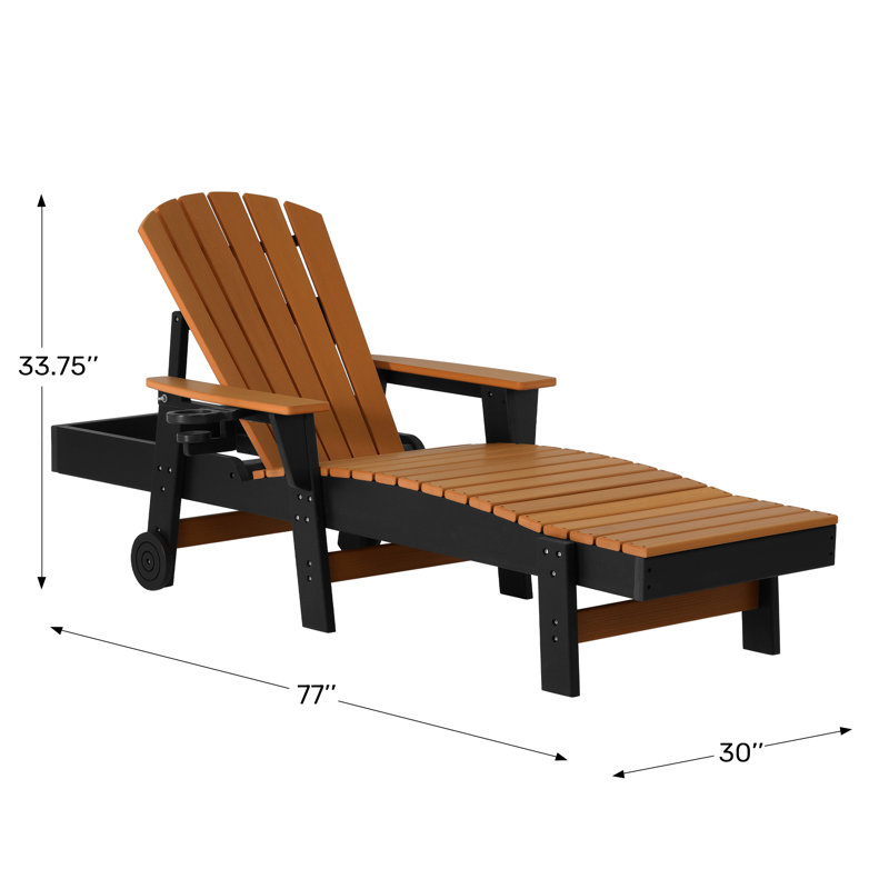 Chaise longue avec accoudoirs et roues Kevin Adirondack, blanc, Cèdre / blanc