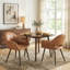 Olivas Mid-Century Modern Faux Leather Dining Chairs with Arms, Upholstered Kitchen & Dining Room Chairs