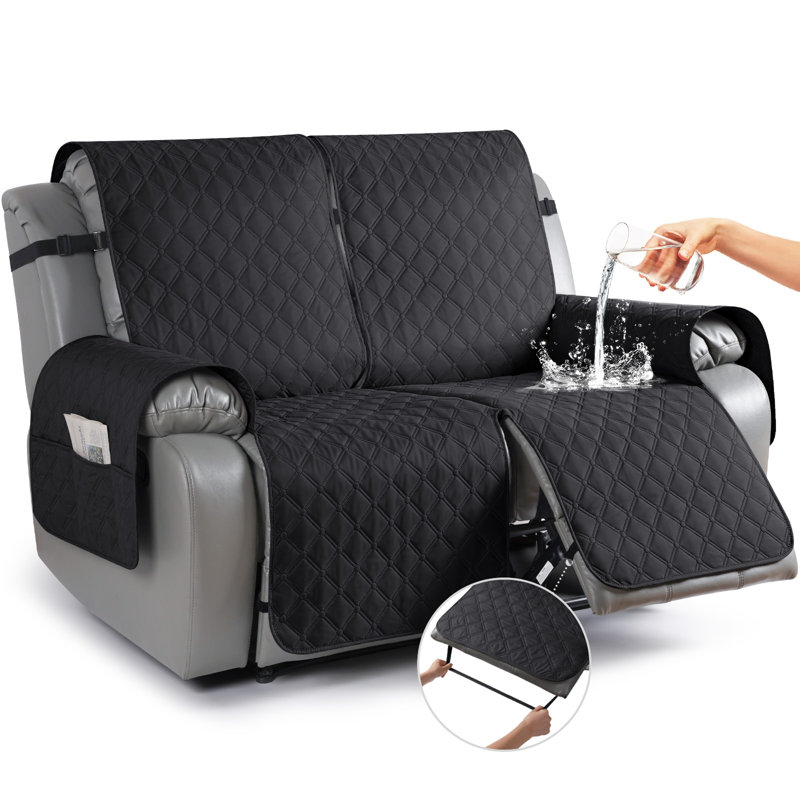 Housse pour fauteuil inclinable Wildee, Microfibre noire, 2 sièges