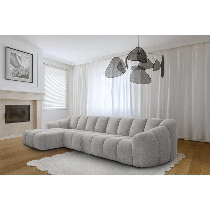 Shell Corner Sofa , Light Grey, 6, Left Hand Facing