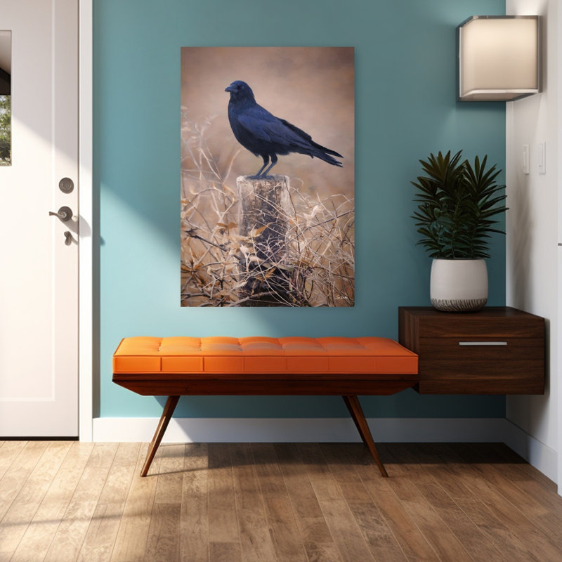 Oiseau contemporain abstrait silencieux, H 48 po x l 32 po