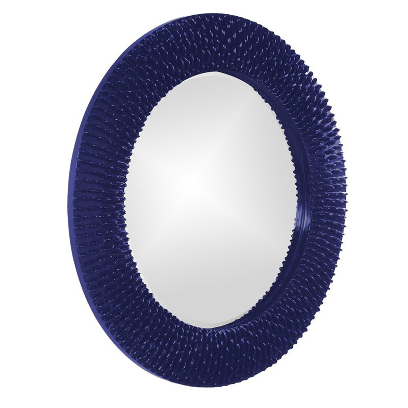 Denville Modern and Contemporary Beveled Accent Mirror, 32" H x 32" W, Navy