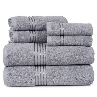 Egyptian Cotton Bath Towel Set of 6-Heavyweight Dark Gray 600 GSM