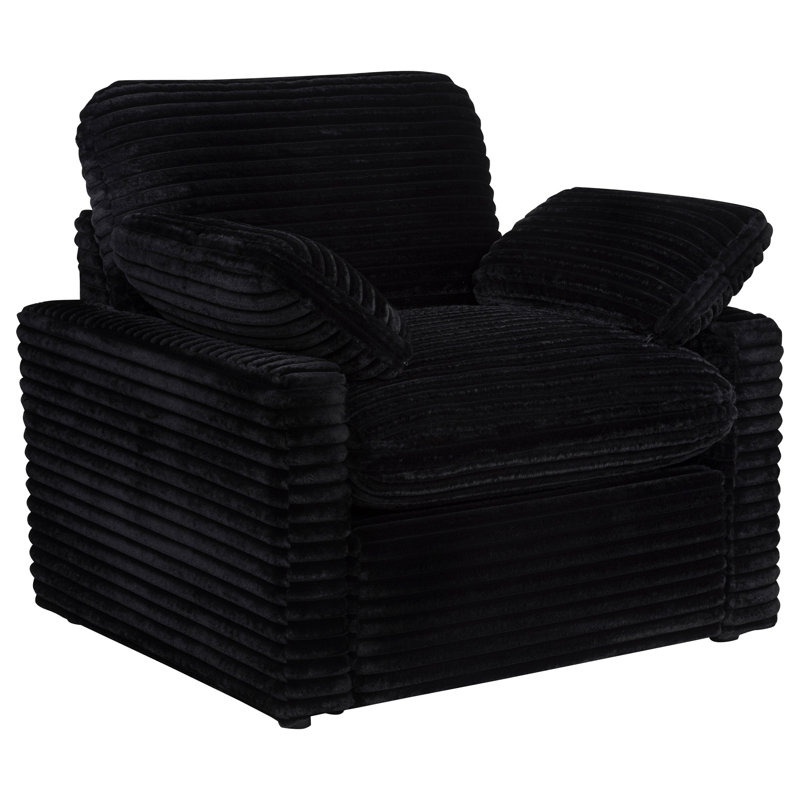 Collins Upholstered Power Recliner Chair Black, Black