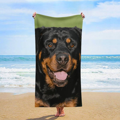 Serviette de plage en microfibre à séchage rapide Rottweiler, 36 x 72 po