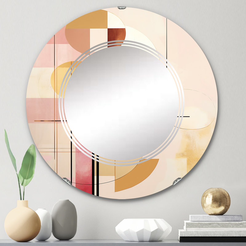 Calderville - Miroir mural moderne rond, 24 po x 24 po