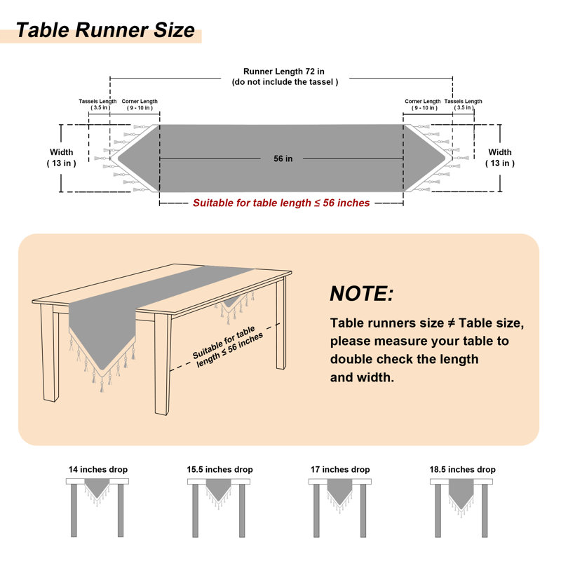 Embourg Rectangle Flowers High Pick Density Fabric Table Runner, 72" L x 13" W