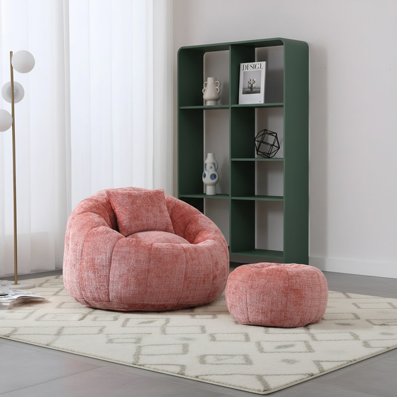 Full Compression Modern Bean Bag Chairs, Pink