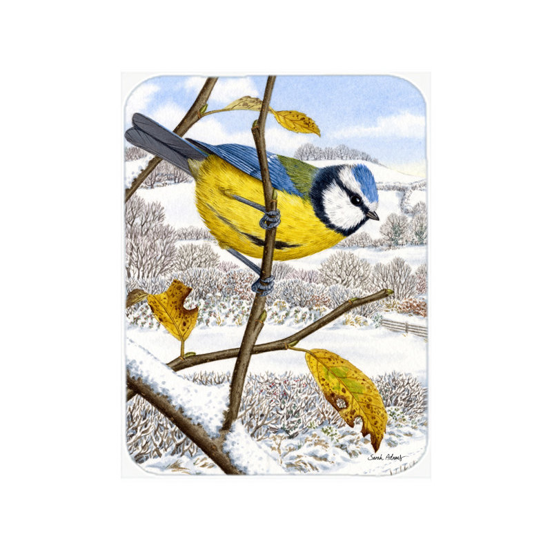 Planche à découper en verre à oiseau caroline Eurasian Blue Tit