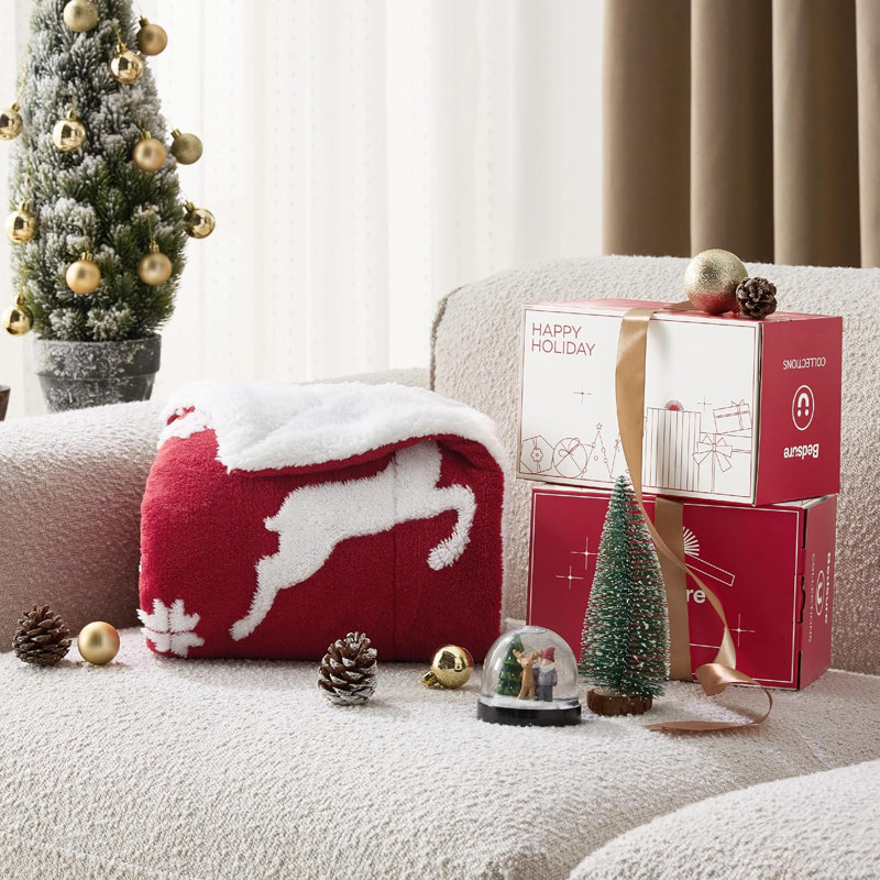Couverture en sherpa de Noël doux et chaud
