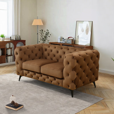 Causeuse modulaire en microfibre brune