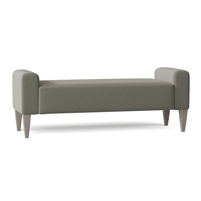 Sudbury Upholstered Bench, Tobacco Distressed, Blue Grey Velvet 1428-041