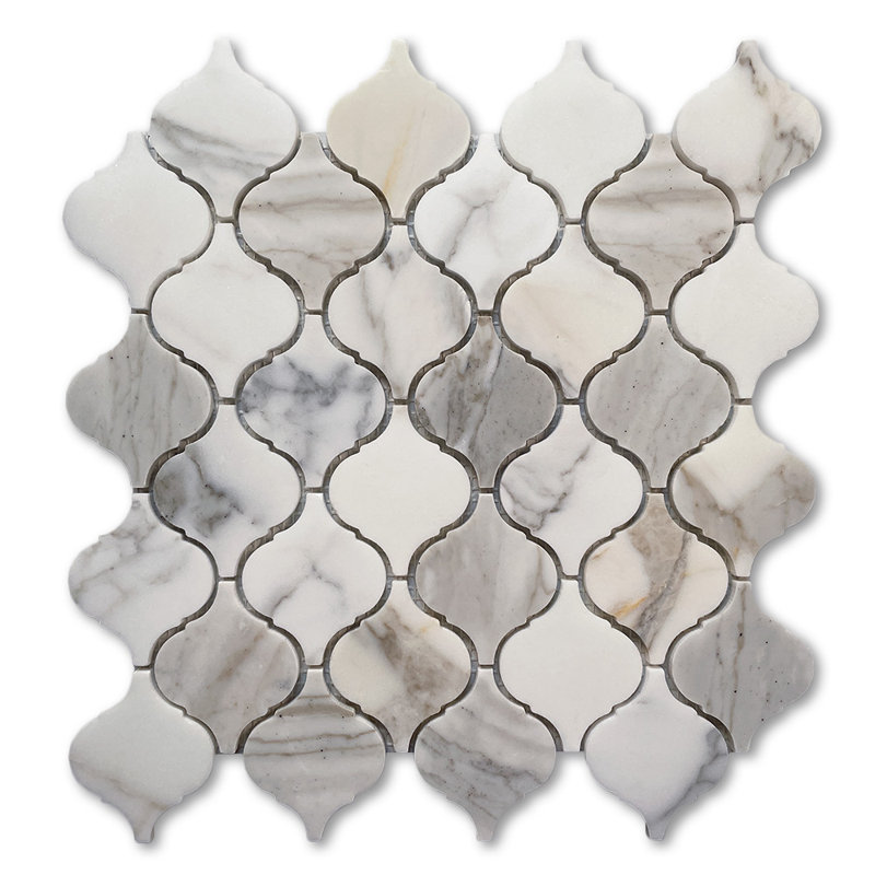 Calacatta 12" x 12" Marble Mosaic Tile, LIght Gray