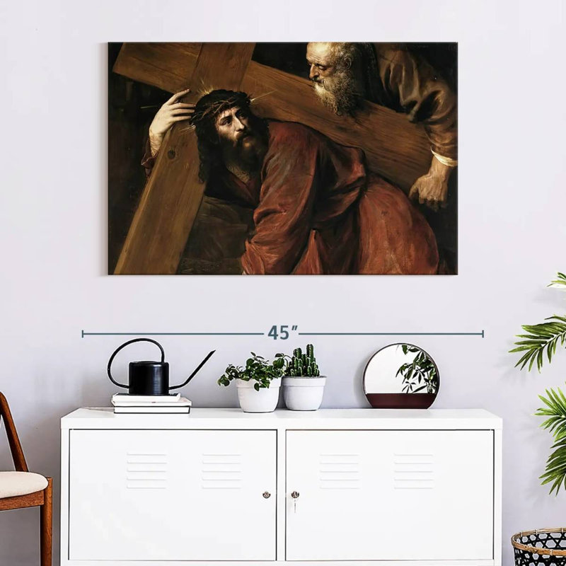 Leisha Christ portant la croix 1560, H 26 po x l 39 po